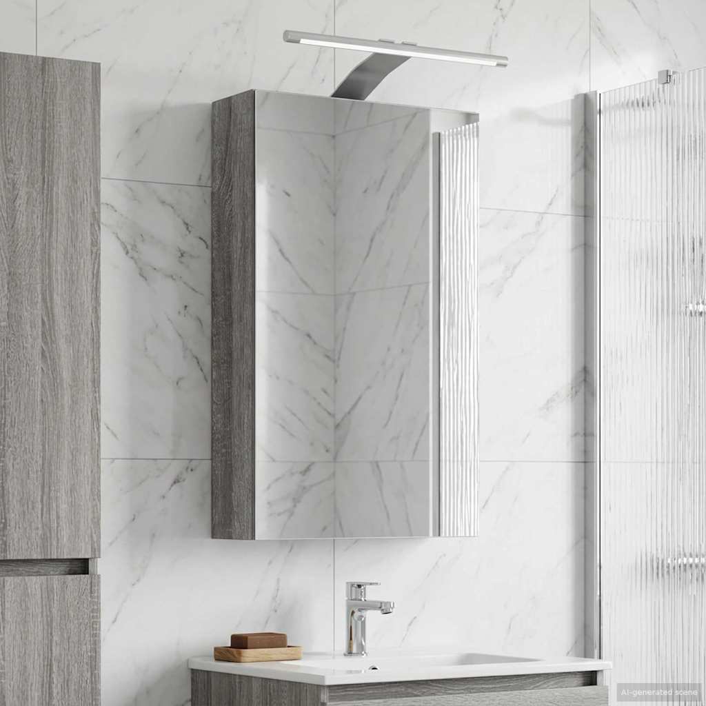 Badkamer spiegelkast met plank Grijs Sonoma 30 x 10,5 x 50 cm