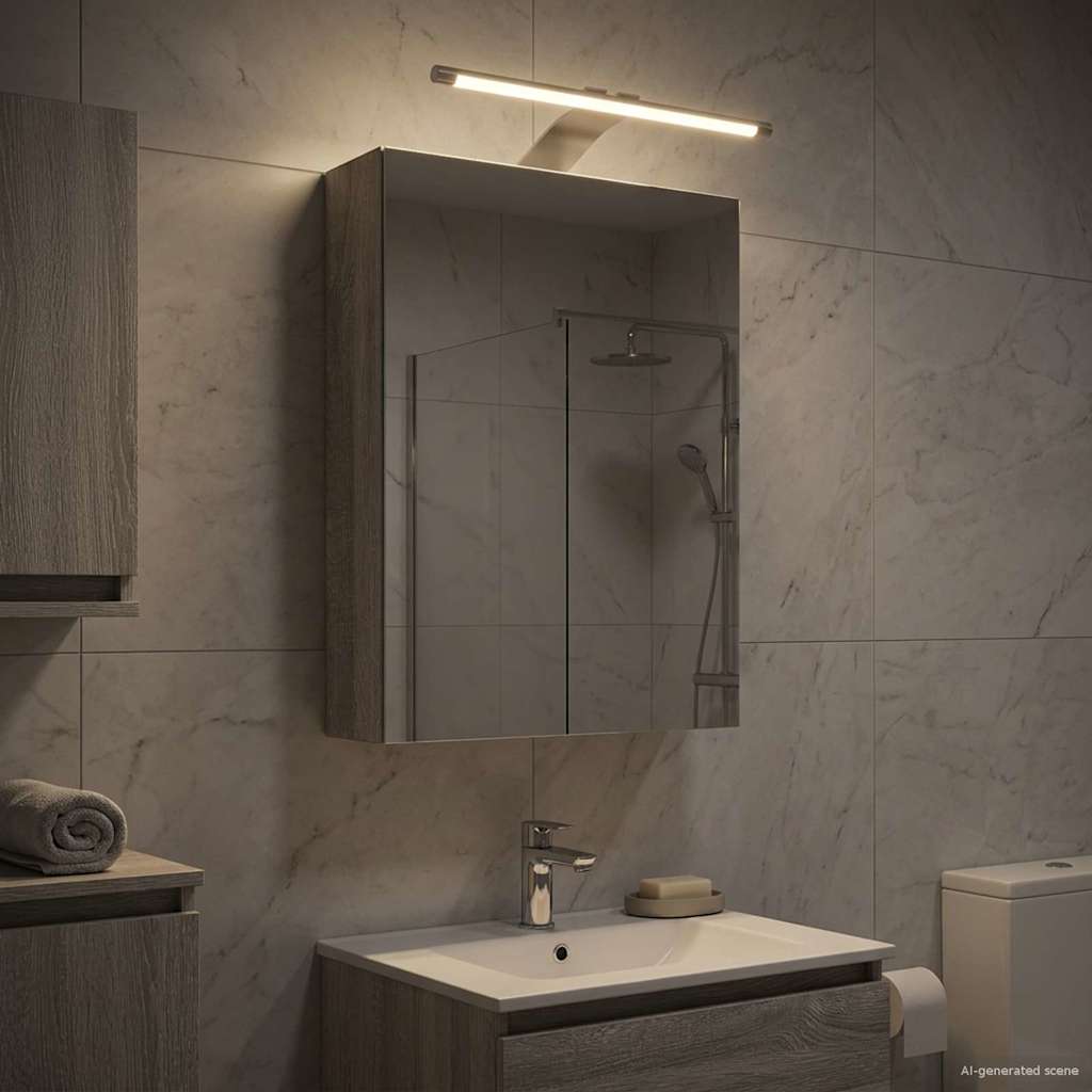 Badkamer spiegelkast met plank Grijs Sonoma 30 x 10,5 x 50 cm