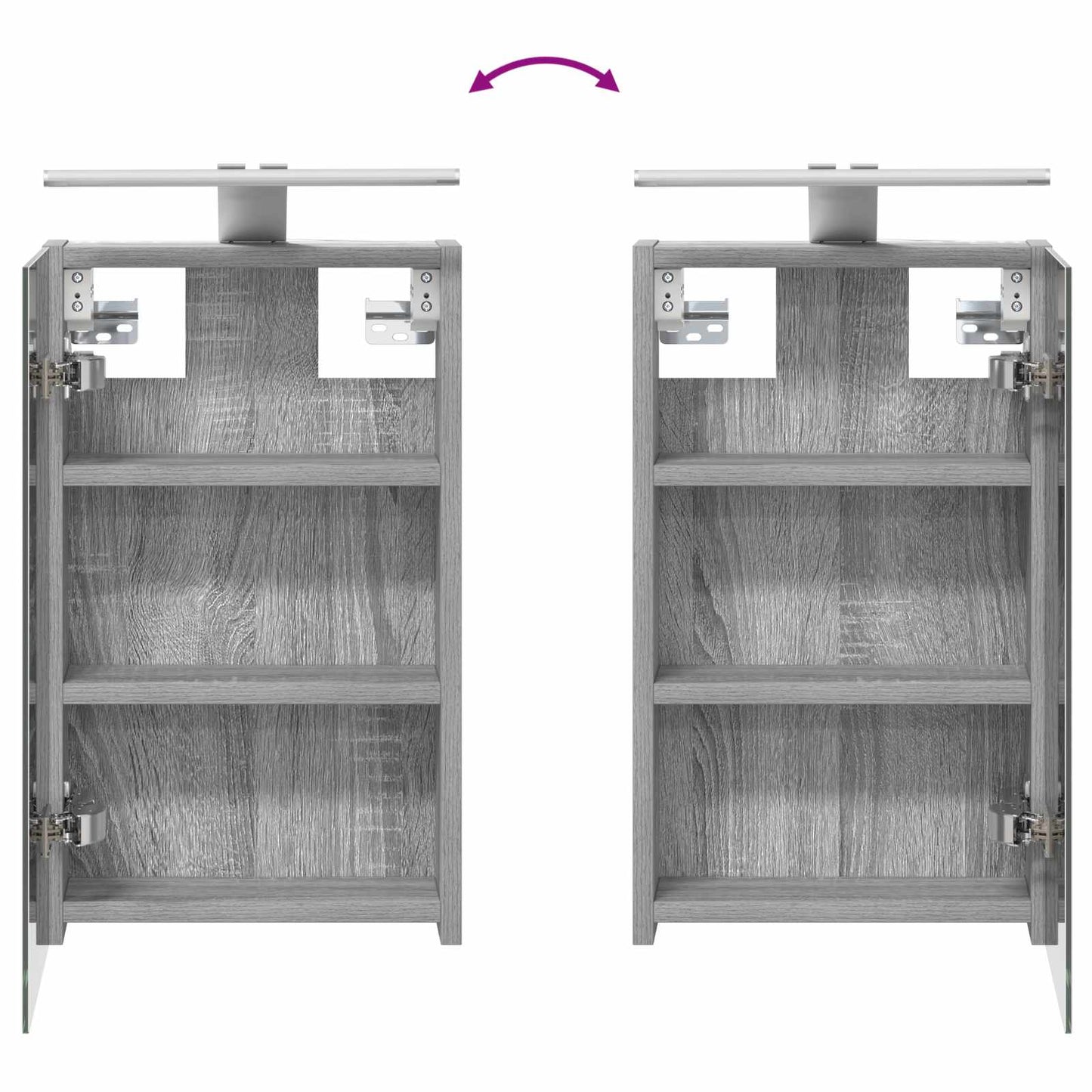 Badkamer spiegelkast met plank Grijs Sonoma 30 x 10,5 x 50 cm