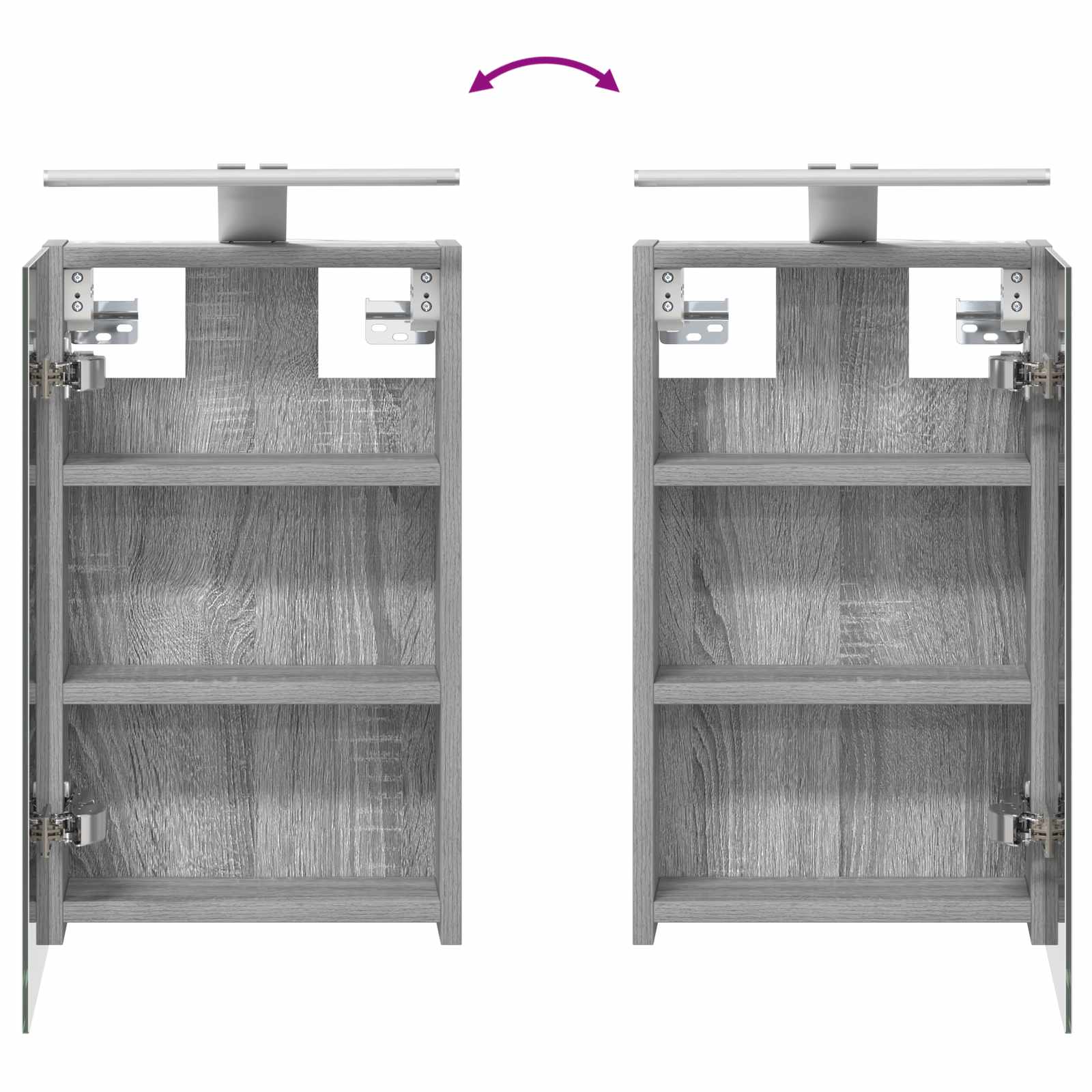 Badkamer spiegelkast met plank Grijs Sonoma 30 x 10,5 x 50 cm