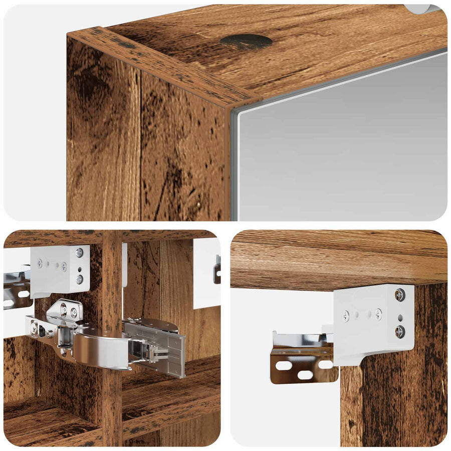 Badkamer spiegelkast Oudhout 30 x 10,5 x 50 cm Bewerkt hout