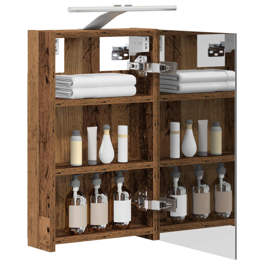Badkamer spiegelkast Oudhout 30 x 10,5 x 50 cm Bewerkt hout