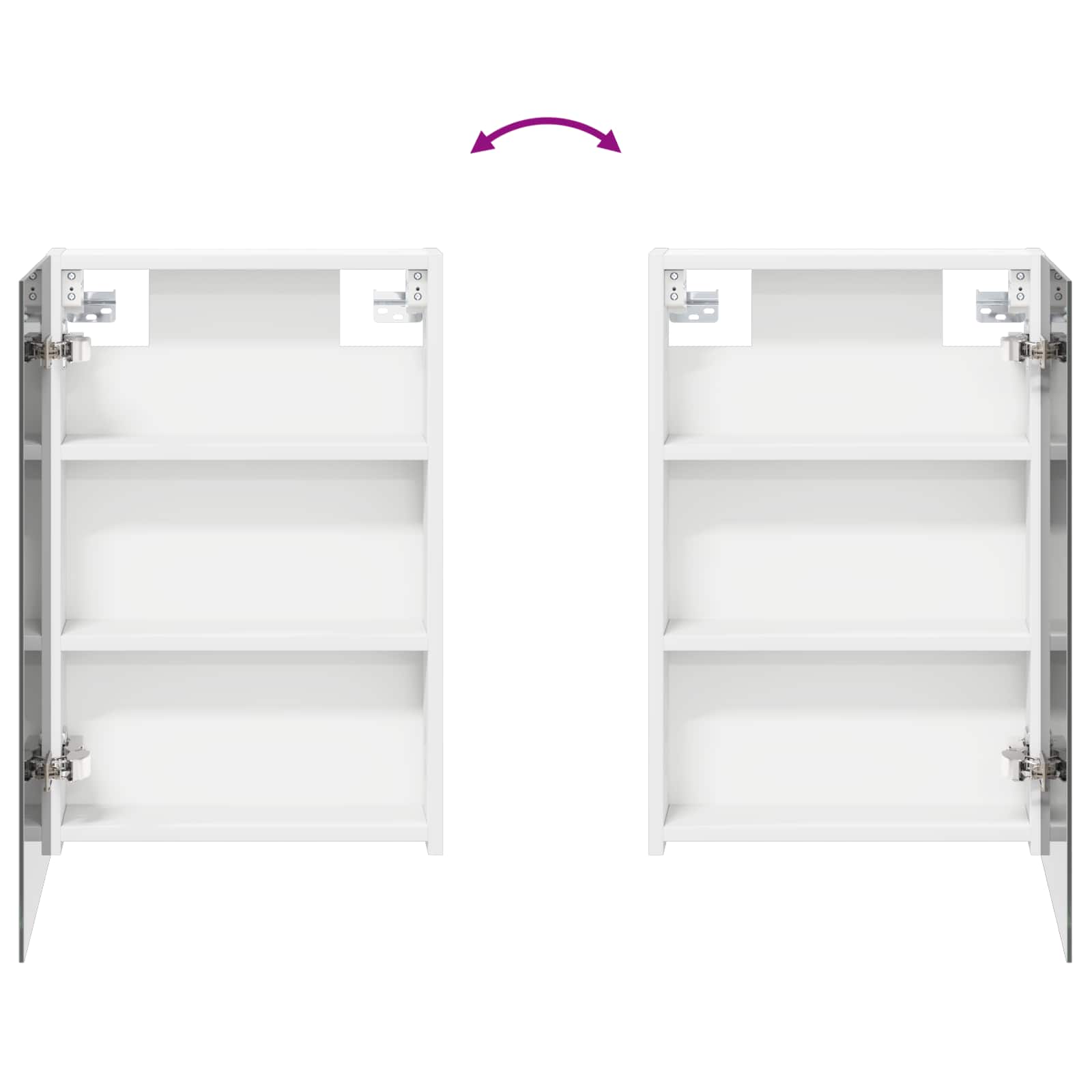 Badkamer spiegelkast Wit 40 x 10,5 x 60,5 cm Bewerkt hout