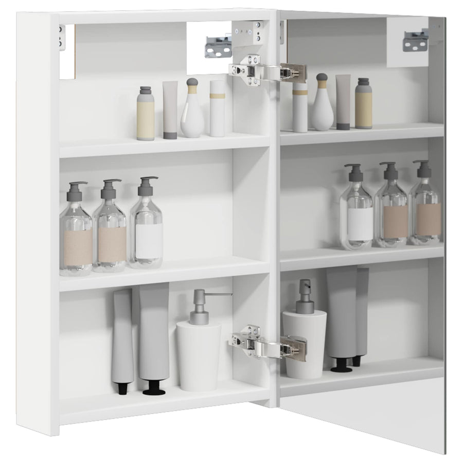 Badkamer spiegelkast Wit 40 x 10,5 x 60,5 cm Bewerkt hout