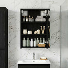 Bathroom Mirror Cabinet with Shelf Black Oak 40 x 10.5 x 60.5 cm