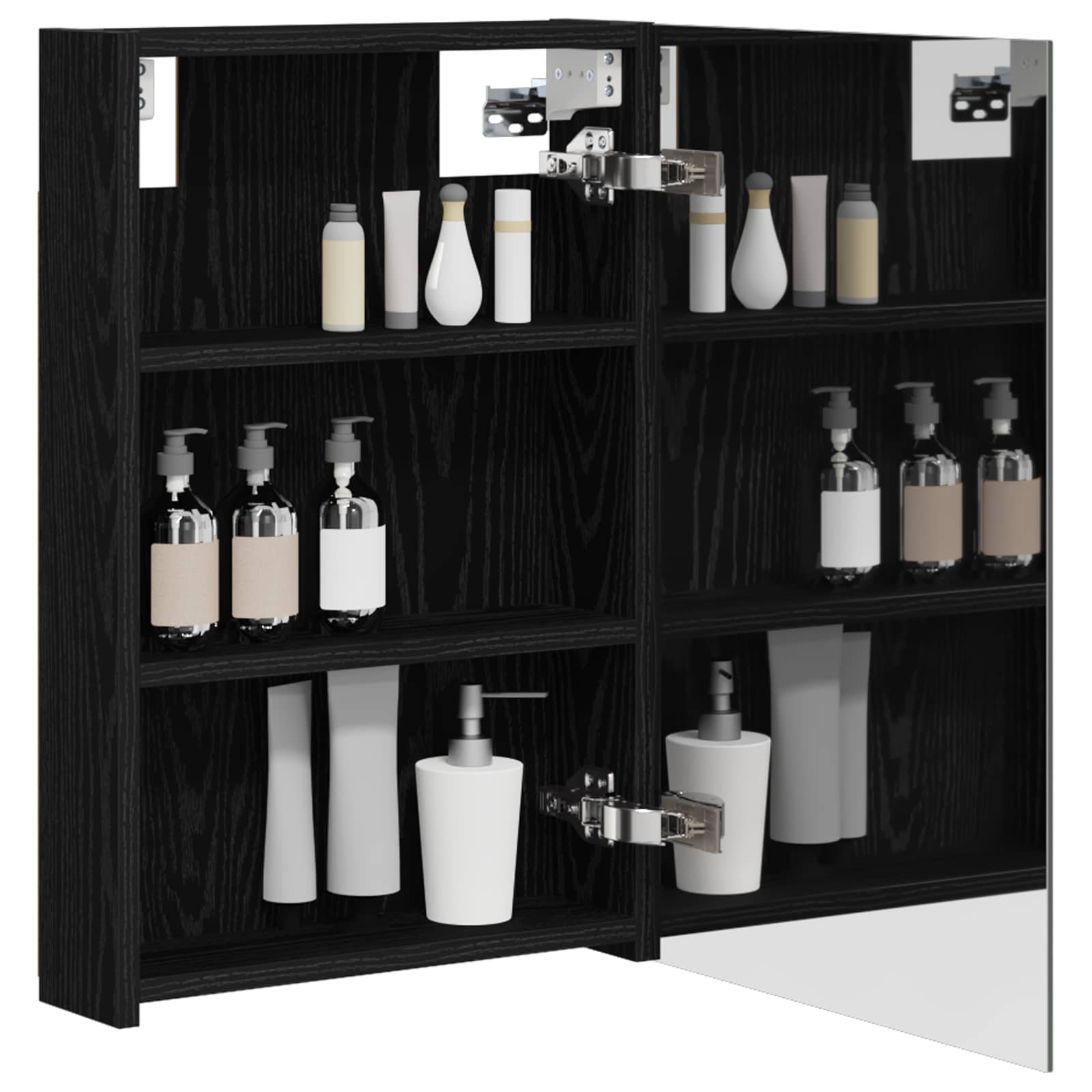 Badkamer spiegelkast met plank Zwart Eiken 40 x 10,5 x 60,5 cm