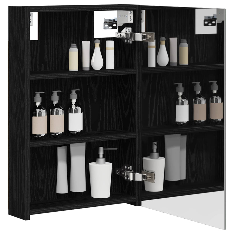 Badkamer spiegelkast met plank Zwart Eiken 40 x 10,5 x 60,5 cm