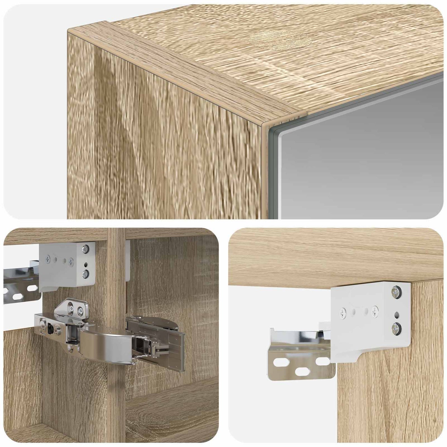 Badkamer spiegelkast met plank Sonoma Eiken 40 x 10,5 x 60,5 cm