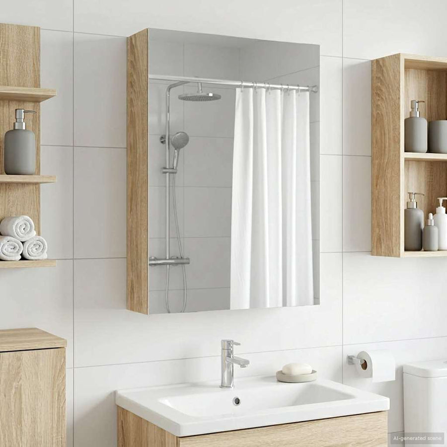 Badkamer spiegelkast met plank Sonoma Eiken 40 x 10,5 x 60,5 cm