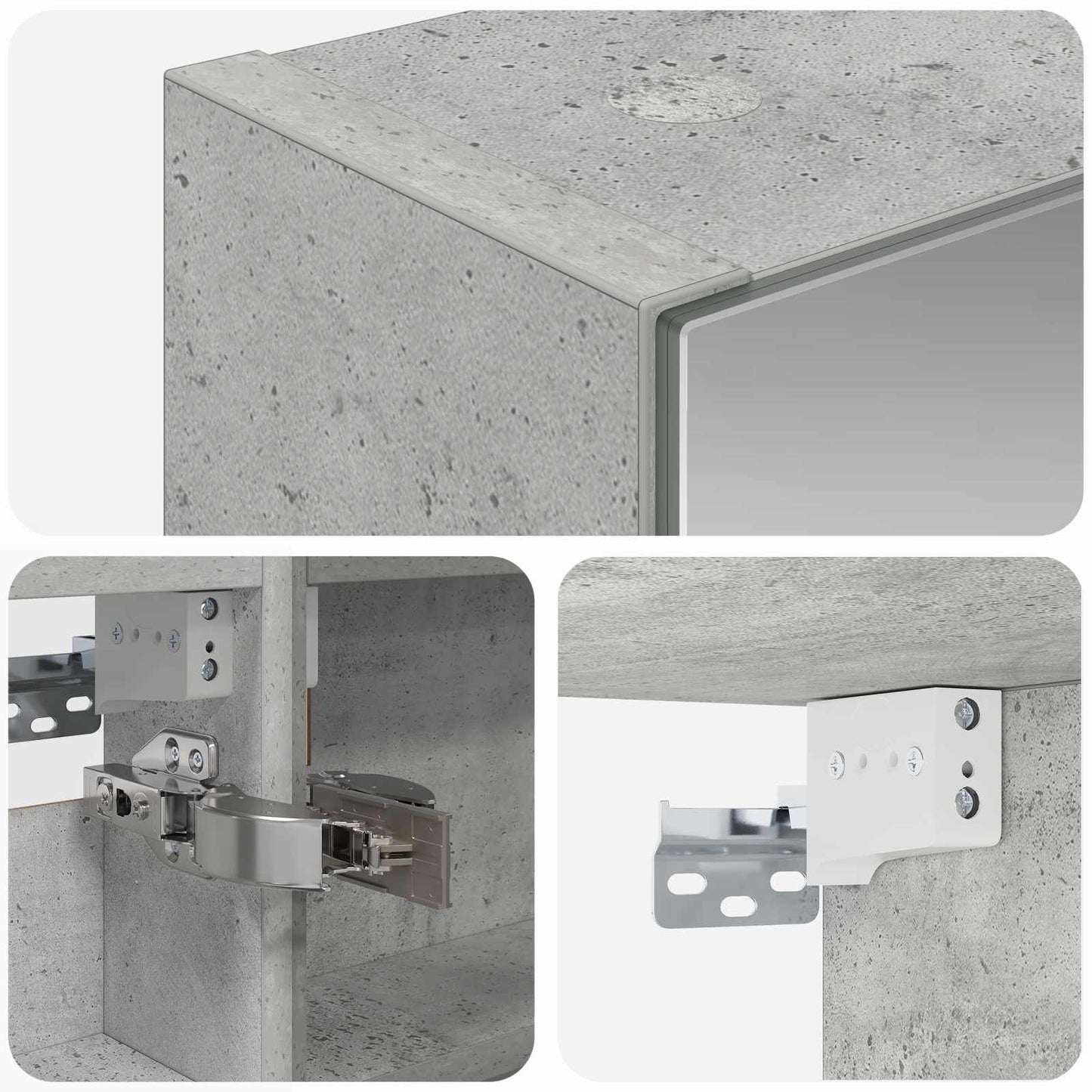 Badkamer spiegelkast met plank Beton Grijs 40 x 10,5 x 60,5 cm
