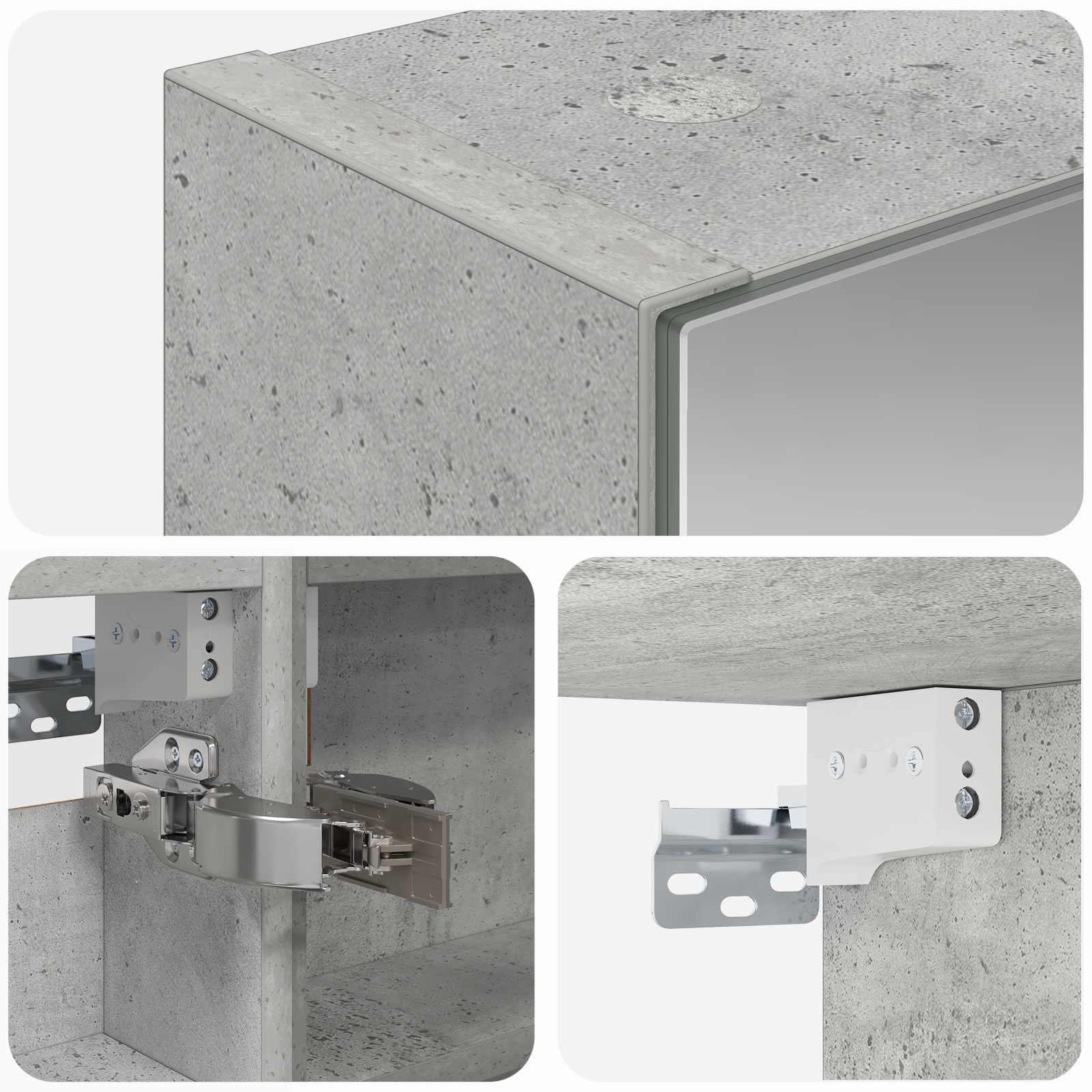 Badkamer spiegelkast met plank Beton Grijs 40 x 10,5 x 60,5 cm