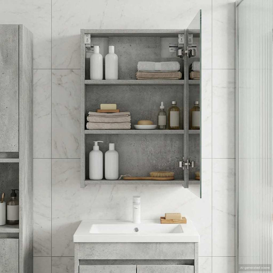 Badkamer spiegelkast Beton Grijs 40 x 10,5 x 60,5 cm