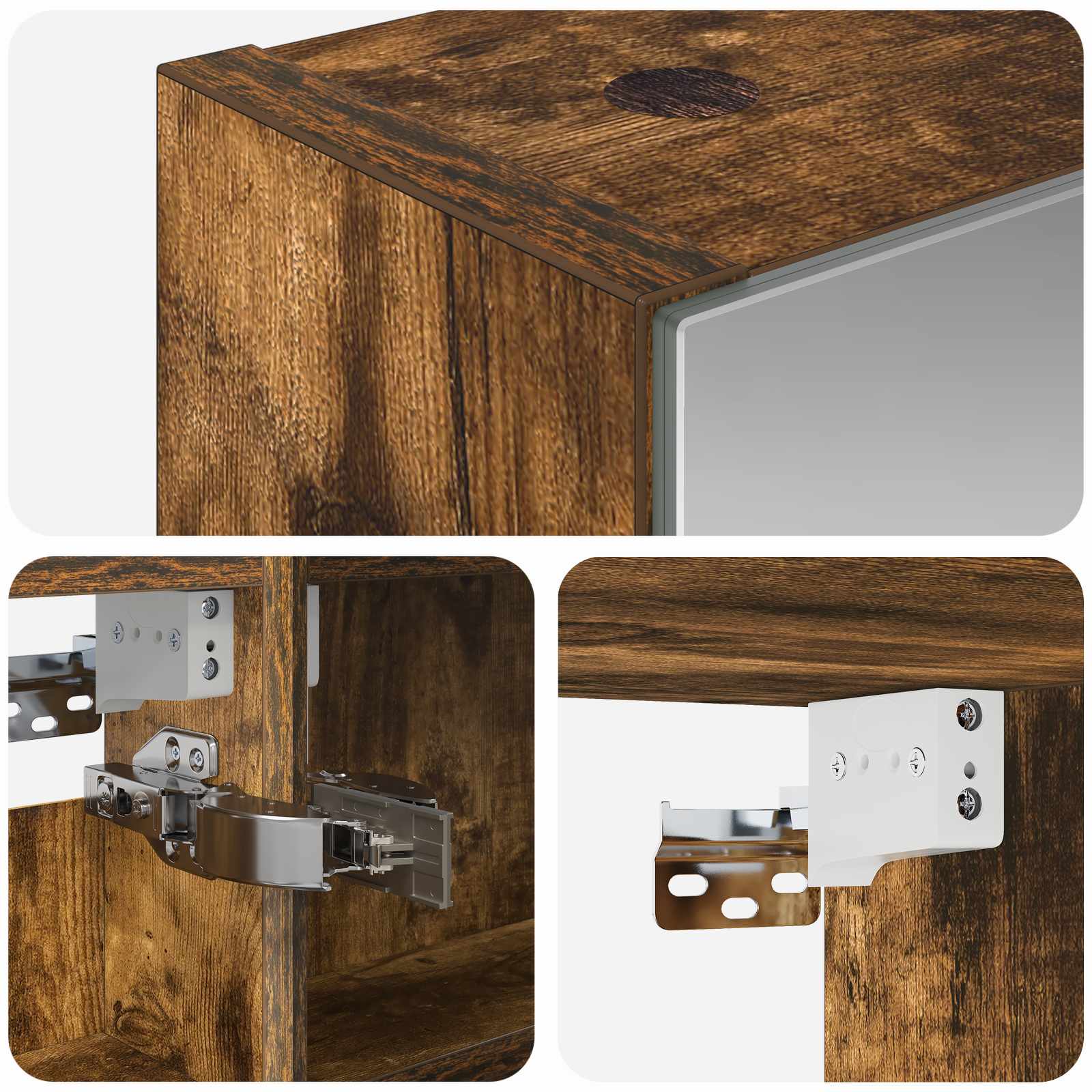 Badkamer spiegelkast Gerookt eiken 40 x 10,5 x 60,5 cm