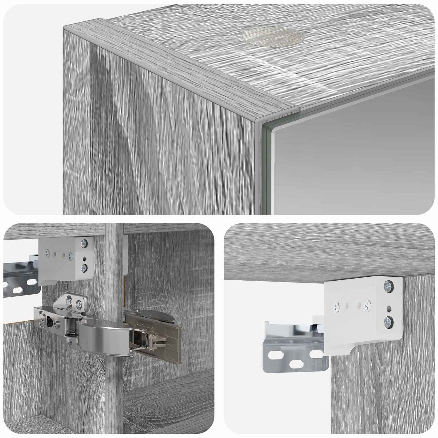 Badkamer spiegelkast met plank Grijs Sonoma 40 x 10,5 x 60,5 cm