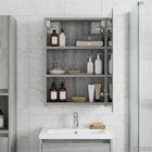 Bathroom Mirror Cabinet with Shelf Grey Sonoma 40 x 10.5 x 60.5 cm