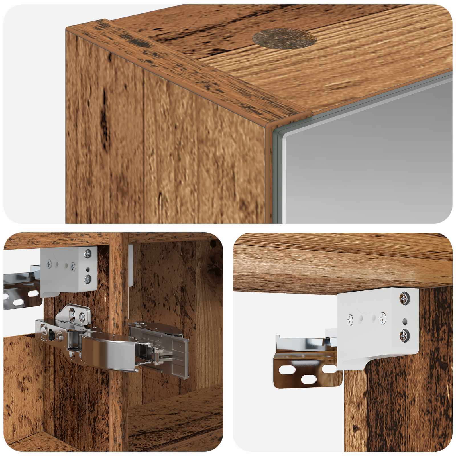 Badkamer spiegelkast Oudhout 40 x 10,5 x 60,5 cm Bewerkt hout