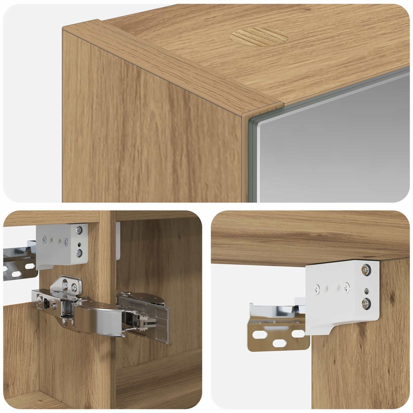 Badkamer spiegelkast Ambachtelijk eiken 40 x 10,5 x 60,5 cm
