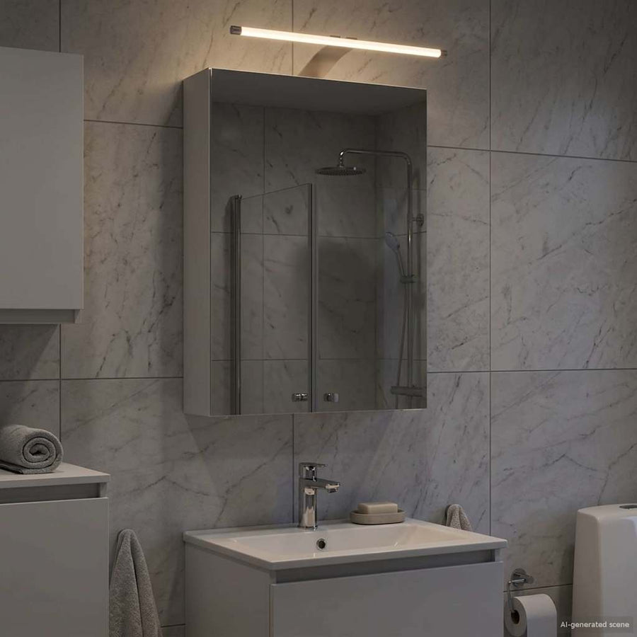 Badkamer spiegelkast Wit 40 x 10,5 x 60,5 cm Bewerkt hout
