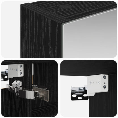 Badkamer spiegelkast met plank Zwart Eiken 40 x 10,5 x 60,5 cm