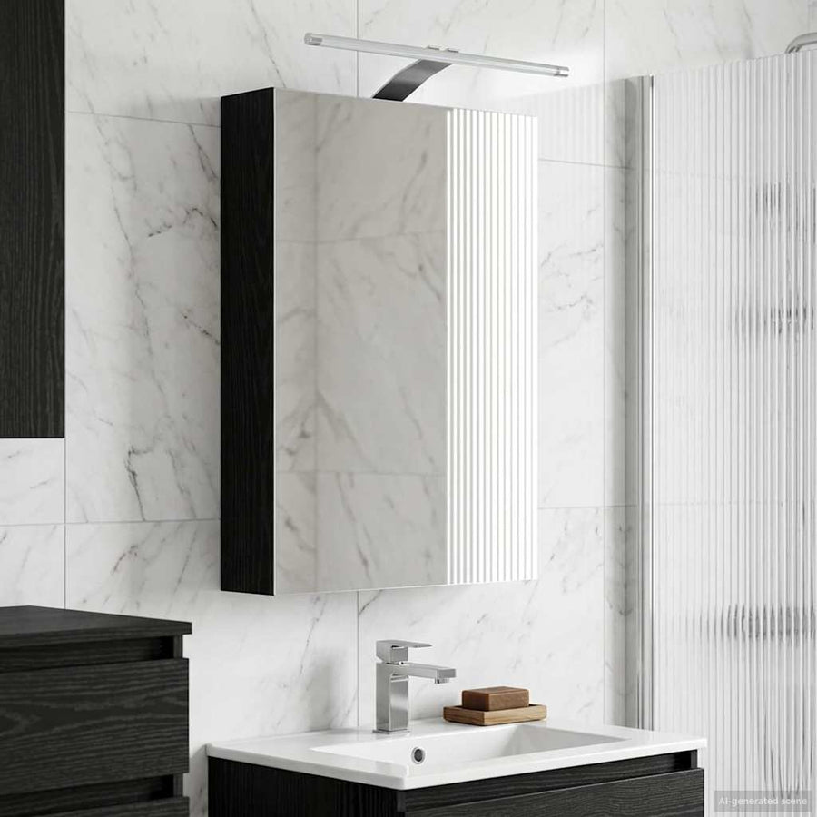 Badkamer spiegelkast met plank Zwart Eiken 40 x 10,5 x 60,5 cm