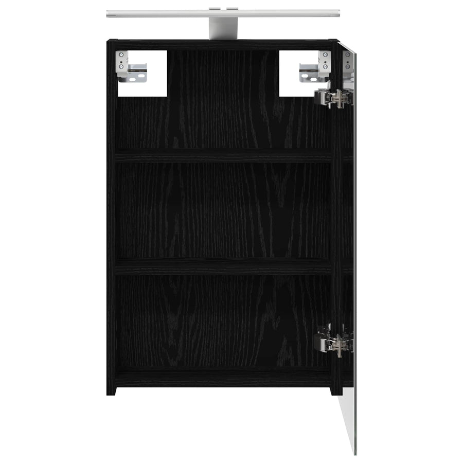 Badkamer spiegelkast met plank Zwart Eiken 40 x 10,5 x 60,5 cm