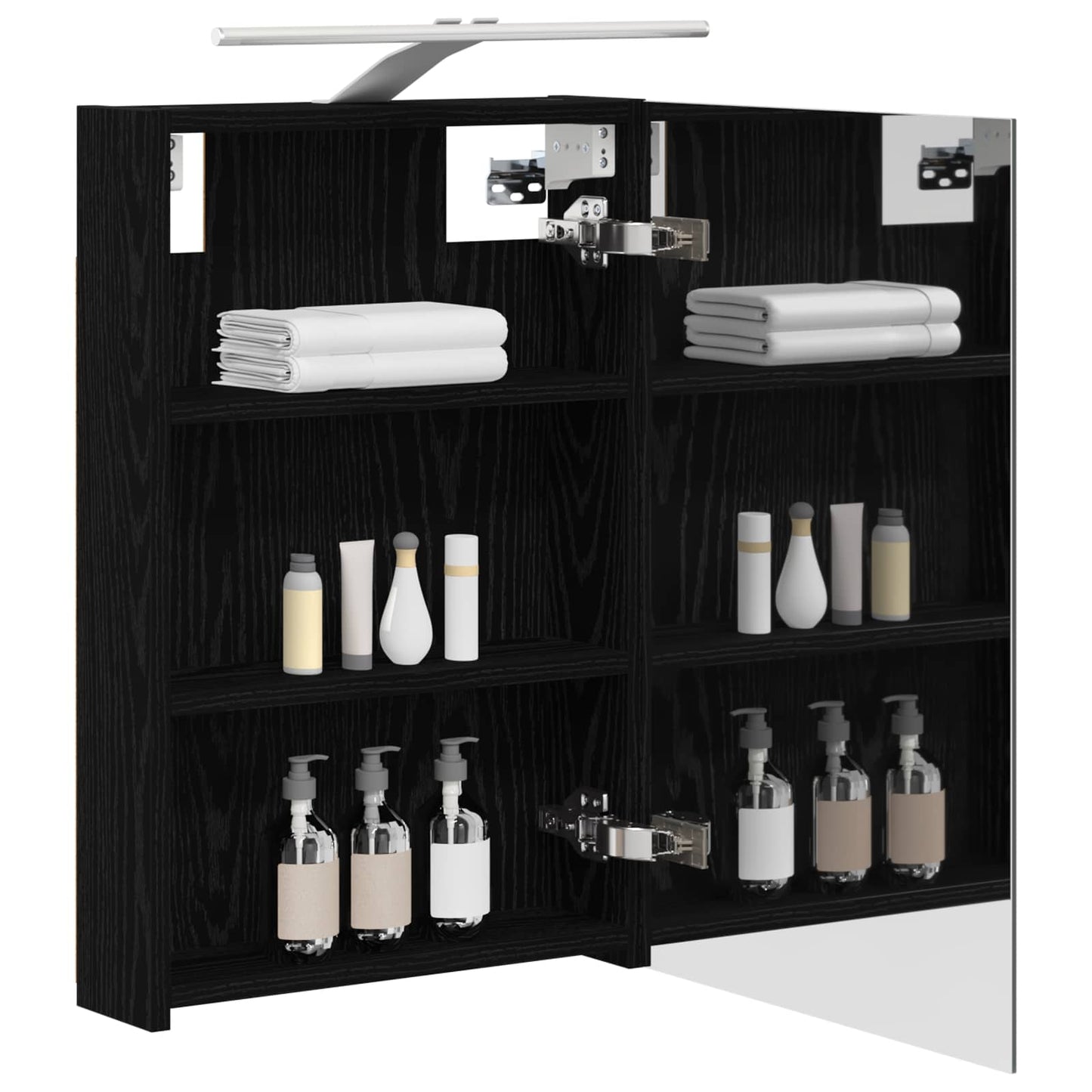 Badkamer spiegelkast met plank Zwart Eiken 40 x 10,5 x 60,5 cm