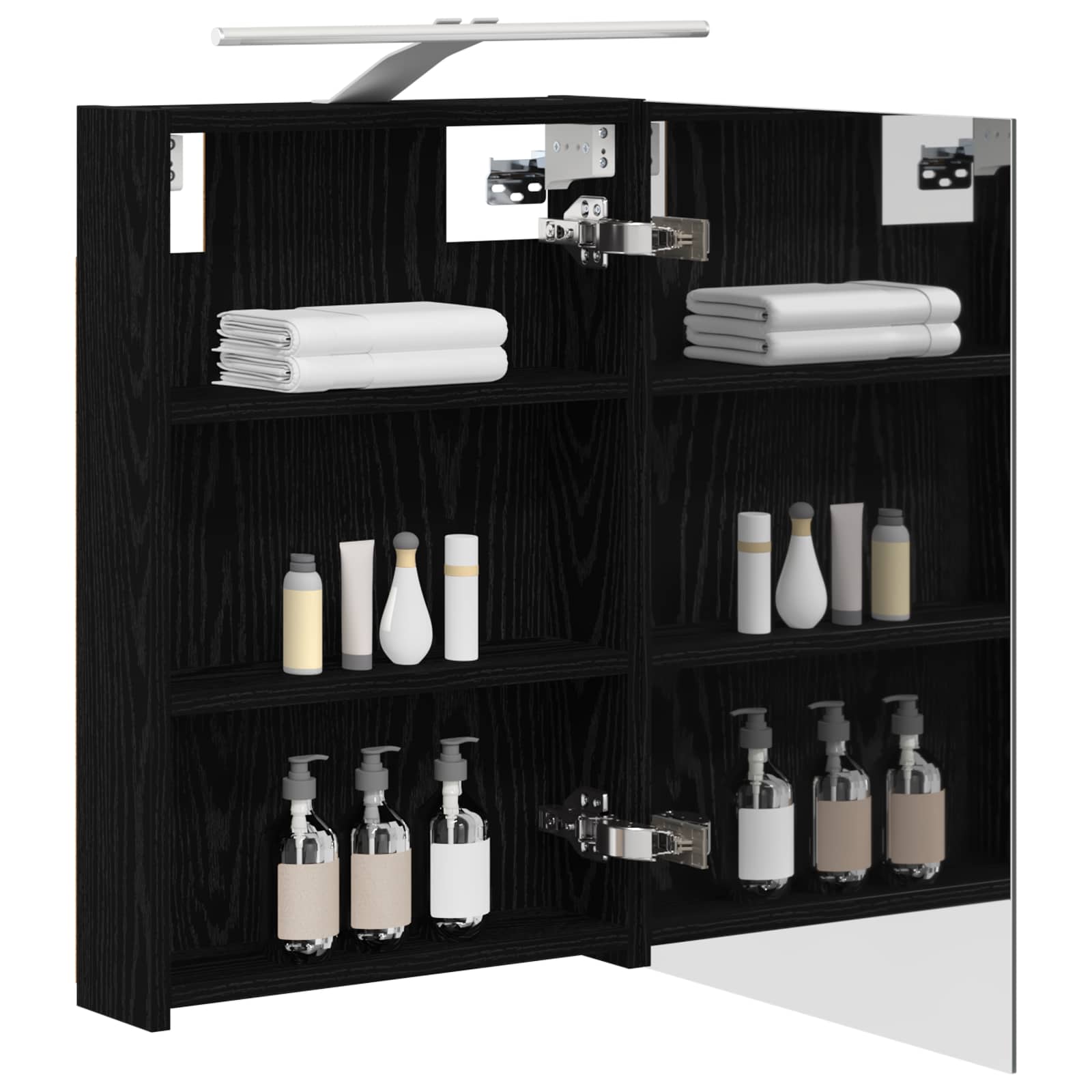 Badkamer spiegelkast met plank Zwart Eiken 40 x 10,5 x 60,5 cm