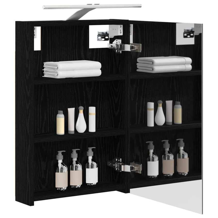 Badkamer spiegelkast met plank Zwart Eiken 40 x 10,5 x 60,5 cm