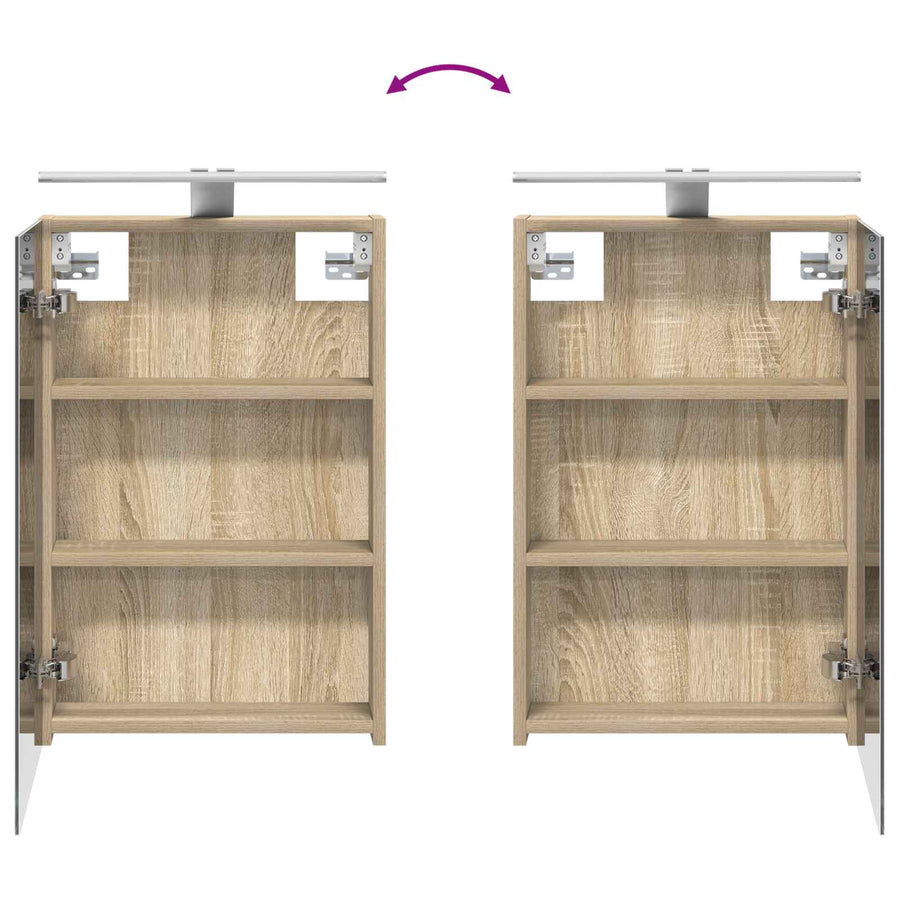 Badkamer spiegelkast met plank Sonoma Eiken 40 x 10,5 x 60,5 cm