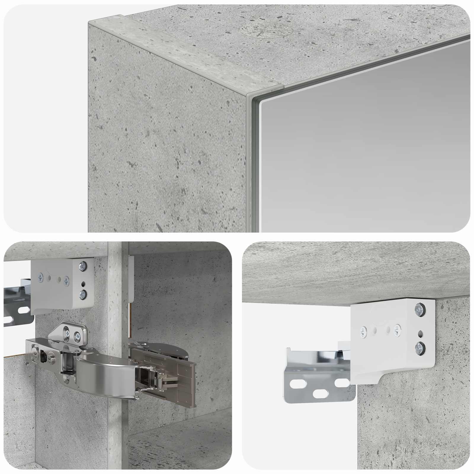 Badkamer spiegelkast met plank Beton Grijs 40 x 10,5 x 60,5 cm