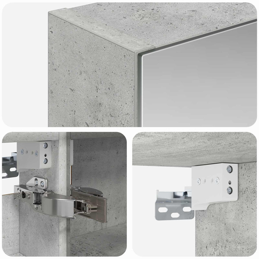 Badkamer spiegelkast met plank Beton Grijs 40 x 10,5 x 60,5 cm