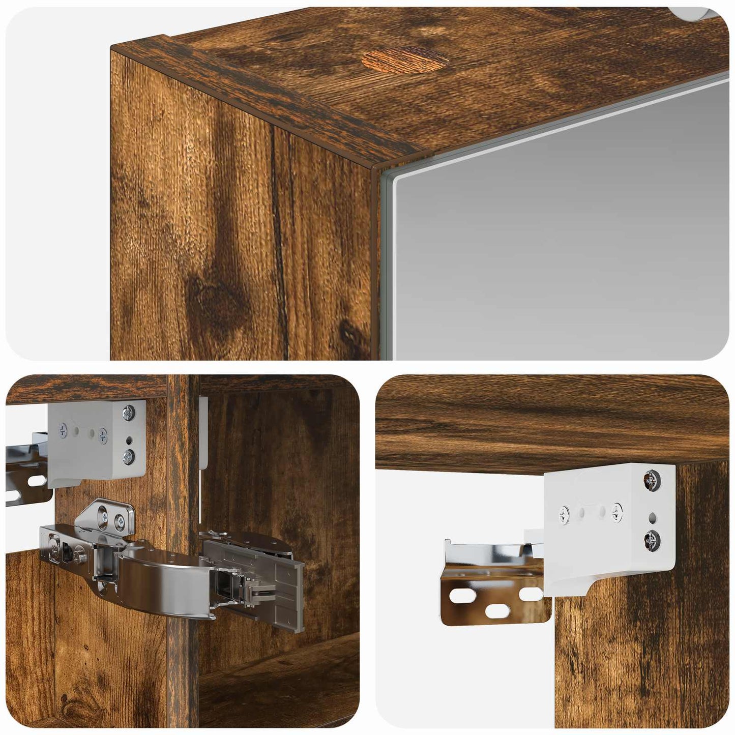 Badkamer spiegelkast Gerookt eiken 40 x 10,5 x 60,5 cm