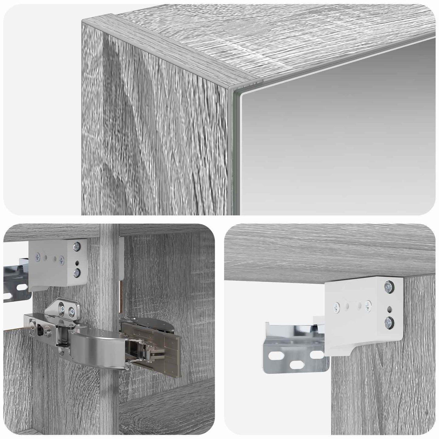 Badkamer spiegelkast met plank Grijs Sonoma 40 x 10,5 x 60,5 cm
