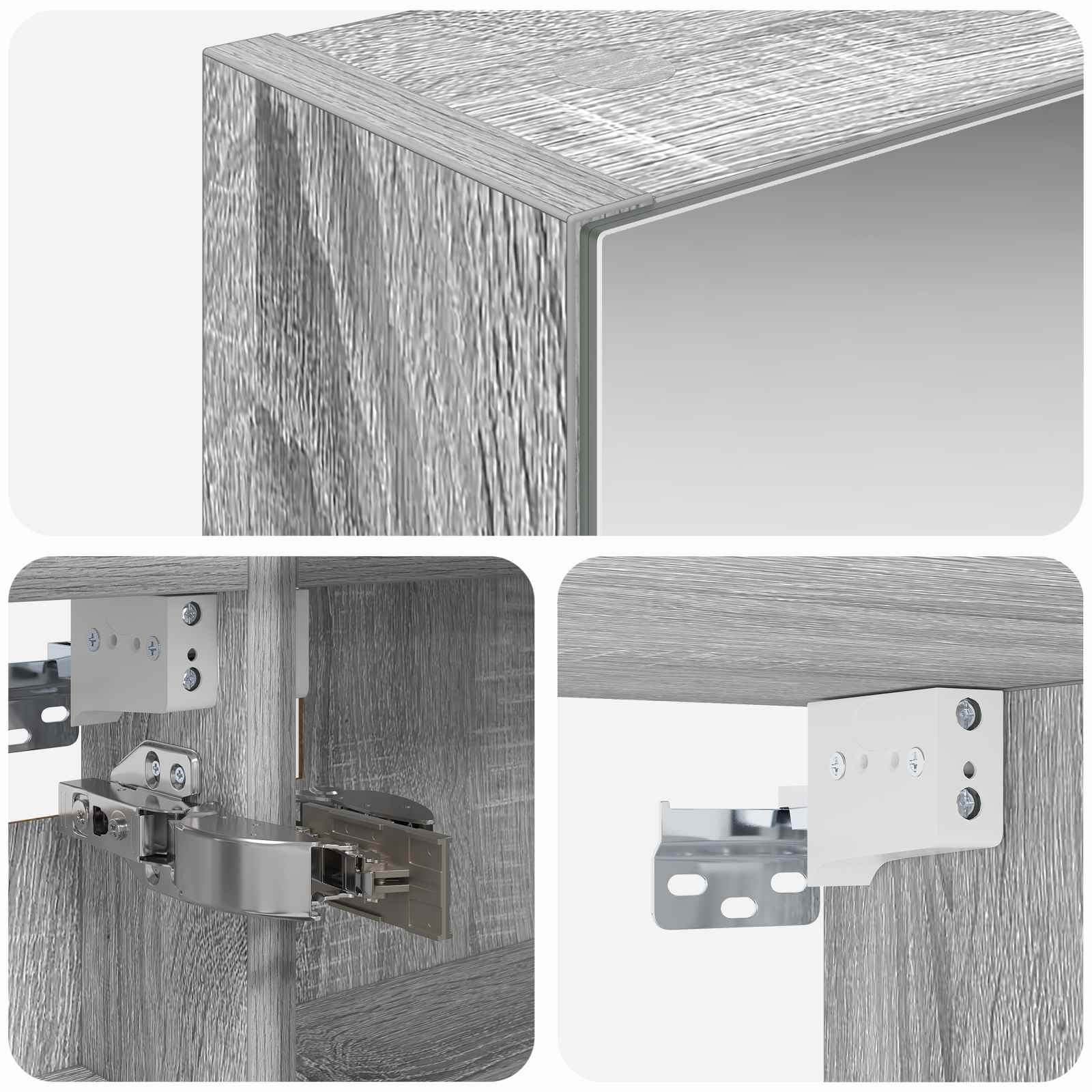 Badkamer spiegelkast met plank Grijs Sonoma 40 x 10,5 x 60,5 cm