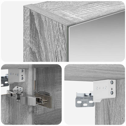 Badkamer spiegelkast met plank Grijs Sonoma 40 x 10,5 x 60,5 cm