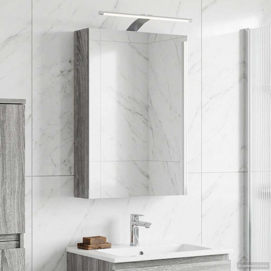 Badkamer spiegelkast met plank Grijs Sonoma 40 x 10,5 x 60,5 cm