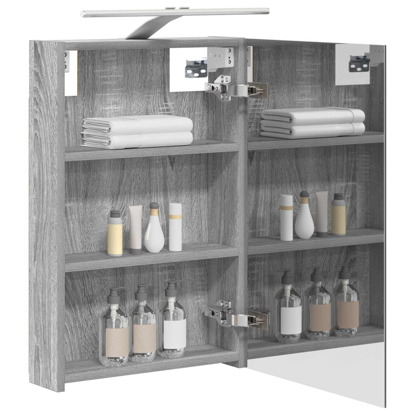 Badkamer spiegelkast met plank Grijs Sonoma 40 x 10,5 x 60,5 cm