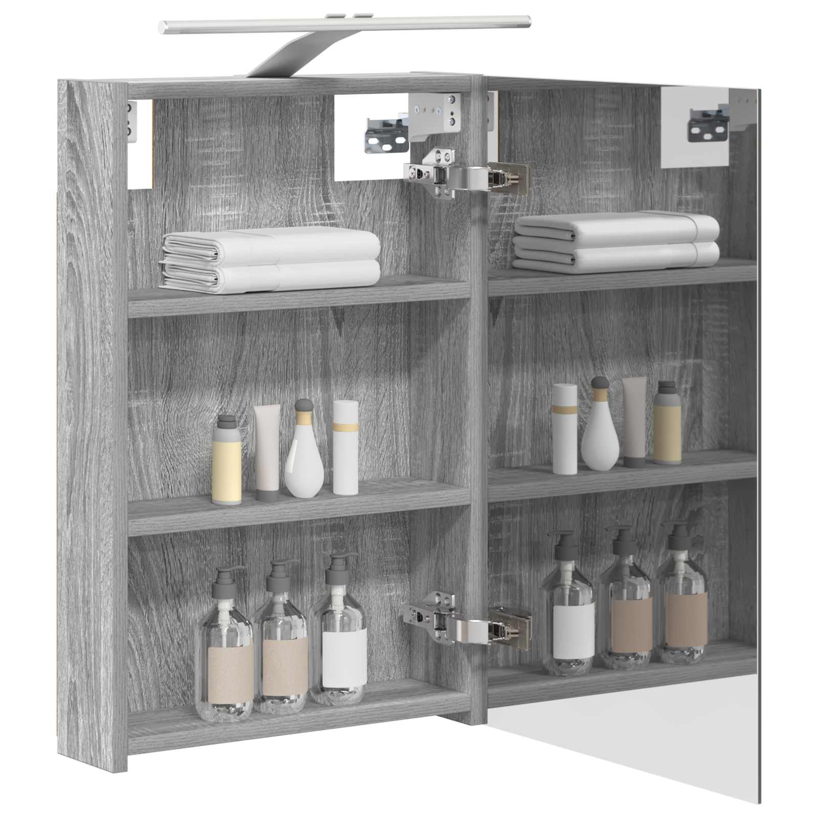 Badkamer spiegelkast met plank Grijs Sonoma 40 x 10,5 x 60,5 cm
