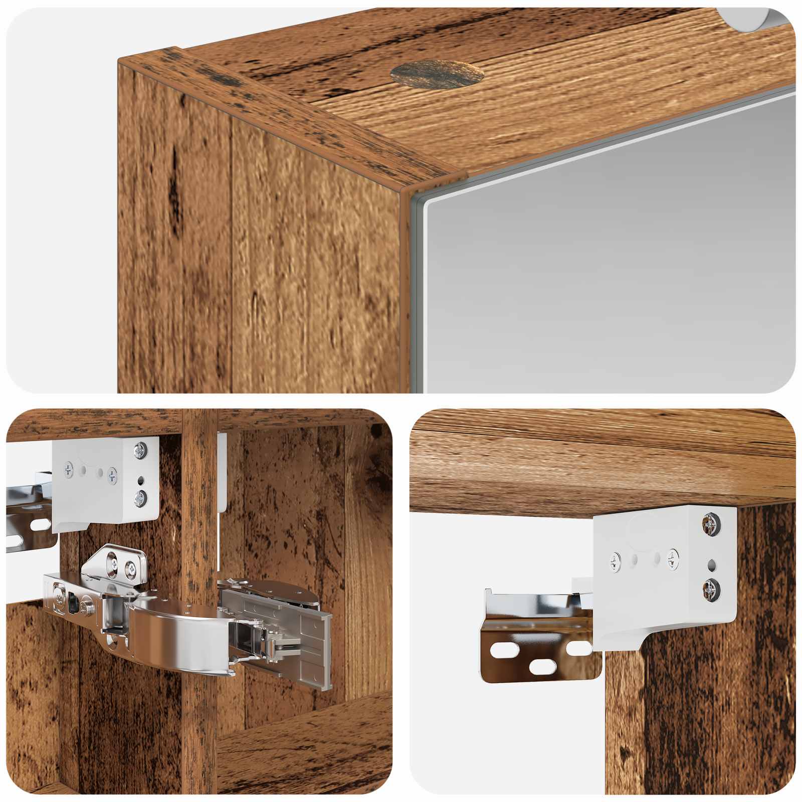 Badkamer spiegelkast Oudhout 40 x 10,5 x 60,5 cm Bewerkt hout