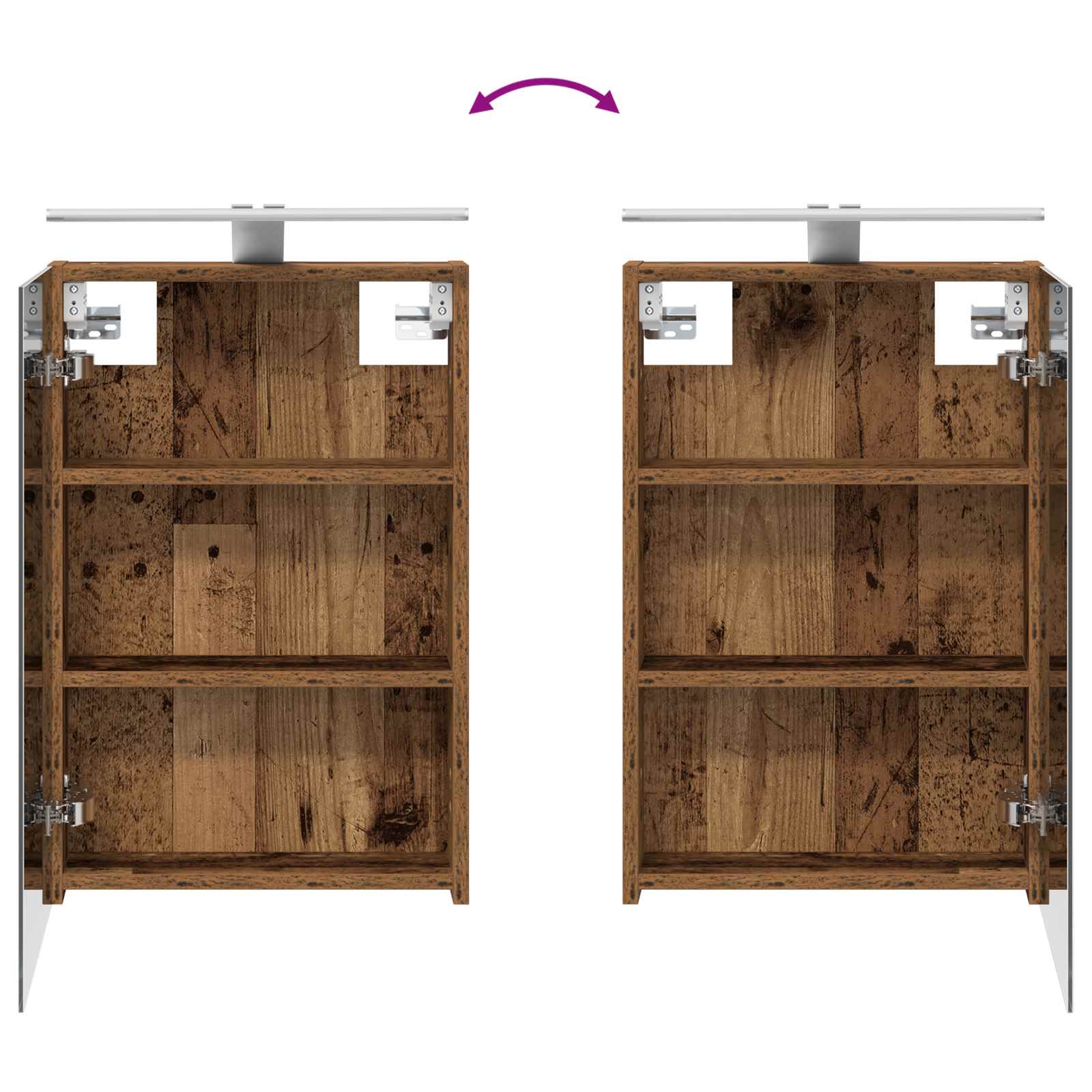 Badkamer spiegelkast Oudhout 40 x 10,5 x 60,5 cm Bewerkt hout