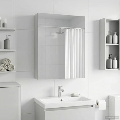Badkamer spiegelkast Wit 50 x 14,5 x 70 cm Bewerkt hout