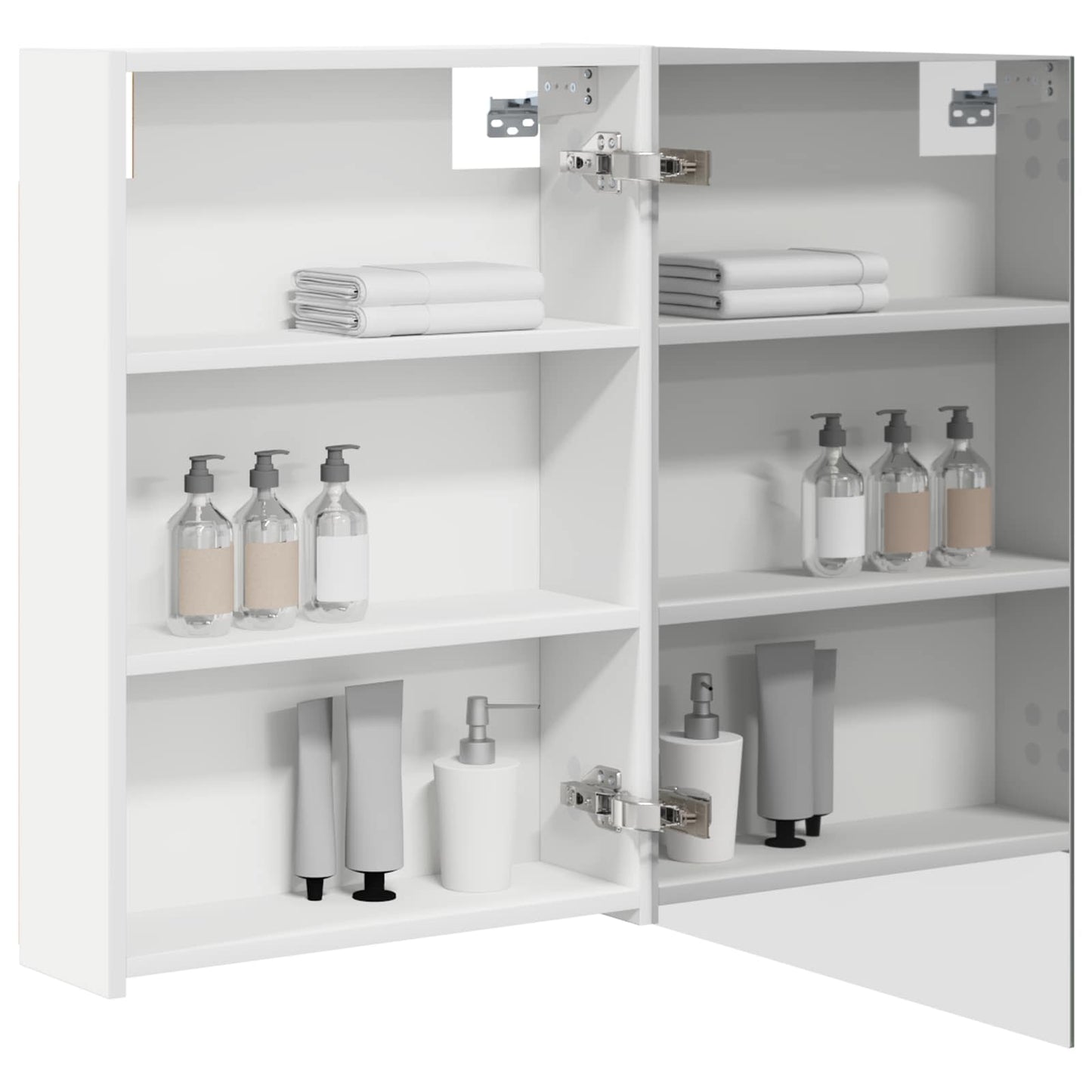 Badkamer spiegelkast Wit 50 x 14,5 x 70 cm Bewerkt hout