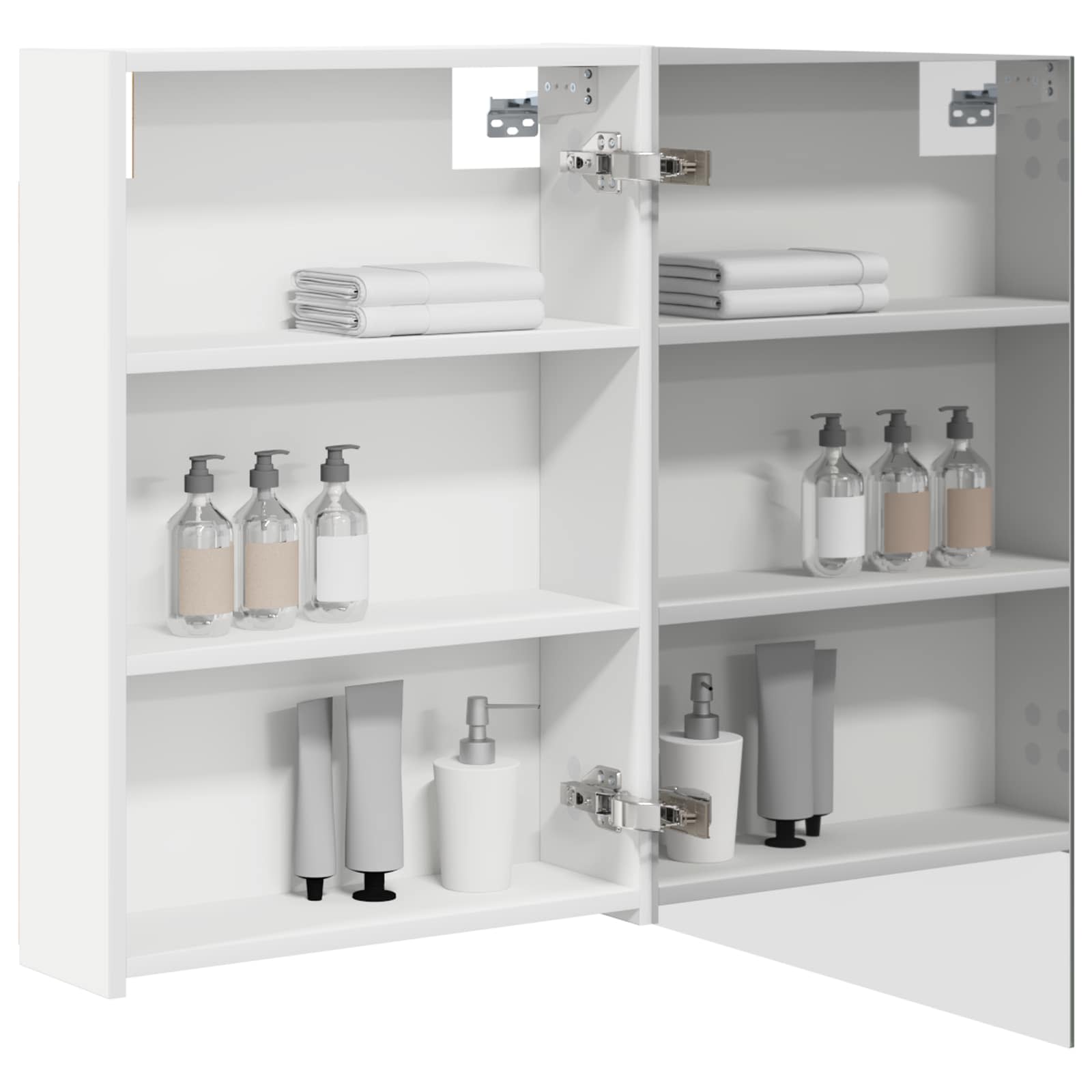 Badkamer spiegelkast Wit 50 x 14,5 x 70 cm Bewerkt hout