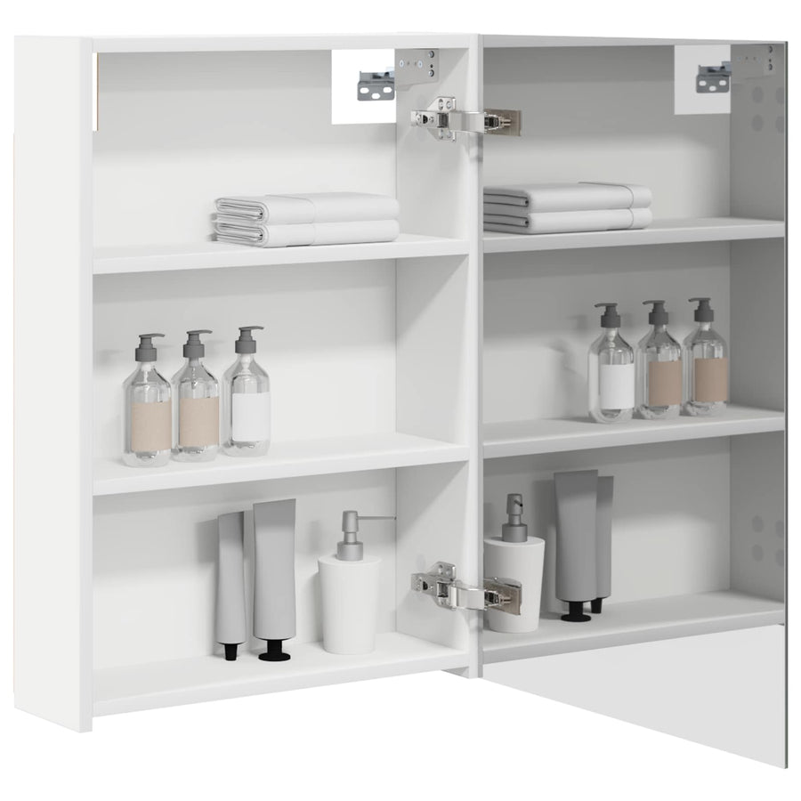Badkamer spiegelkast Wit 50 x 14,5 x 70 cm Bewerkt hout