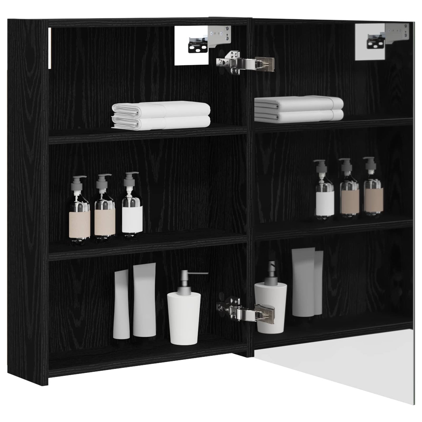 Badkamer spiegelkast Zwart Eiken 50 x 14,5 x 70 cm Bewerkt hout