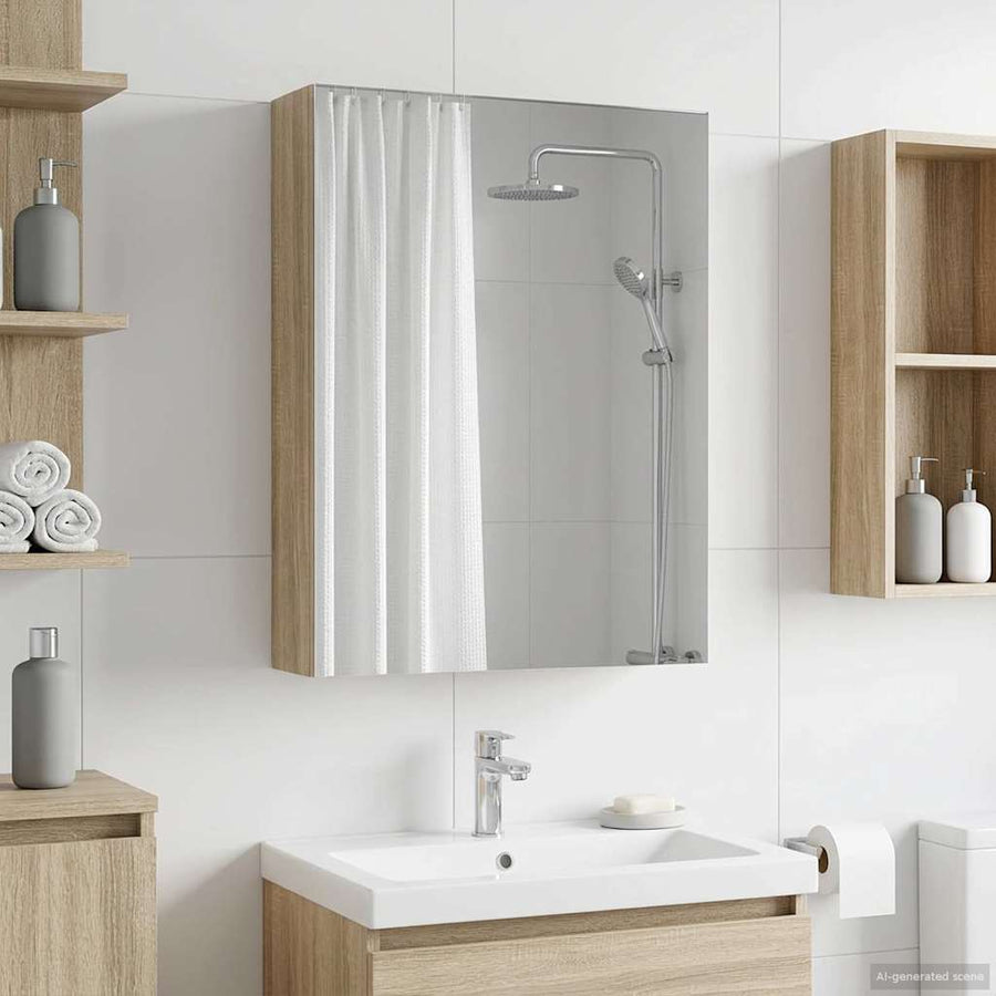 Badkamer spiegelkast met plank Sonoma Eiken 50 x 14,5 x 70 cm