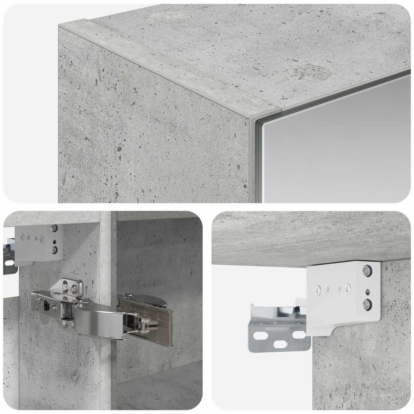Badkamer spiegelkast Beton Grijs 50 x 14,5 x 70 cm Bewerkt hout