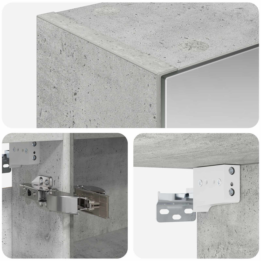 Badkamer spiegelkast Beton Grijs 50 x 14,5 x 70 cm Bewerkt hout