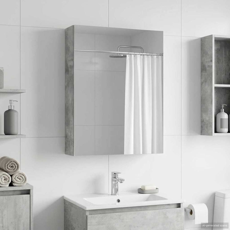 Badkamer spiegelkast Beton Grijs 50 x 14,5 x 70 cm Bewerkt hout