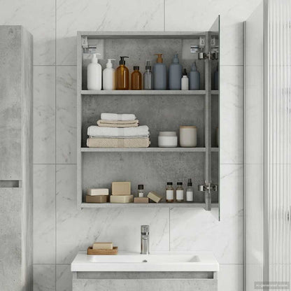 Badkamer spiegelkast Beton Grijs 50 x 14,5 x 70 cm Bewerkt hout